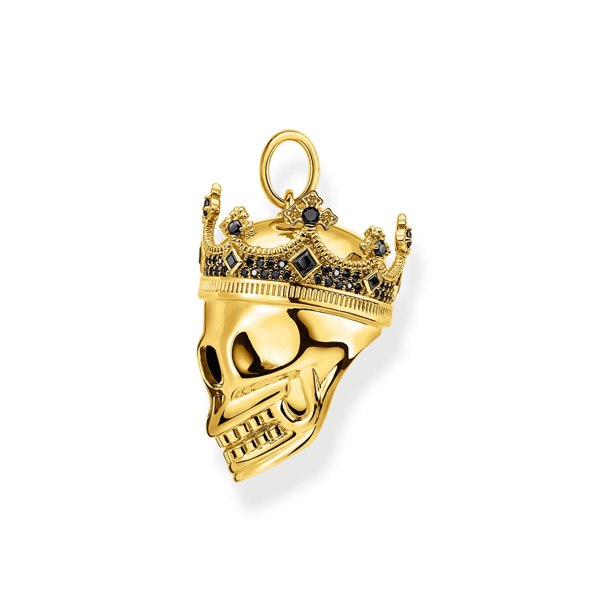 Thomas Sabo 18k Yellow Gold Plating Skull King Pendant from the side