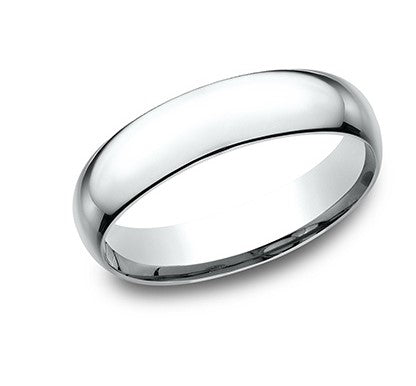 5mm platinum classic ring with a high polish finish
