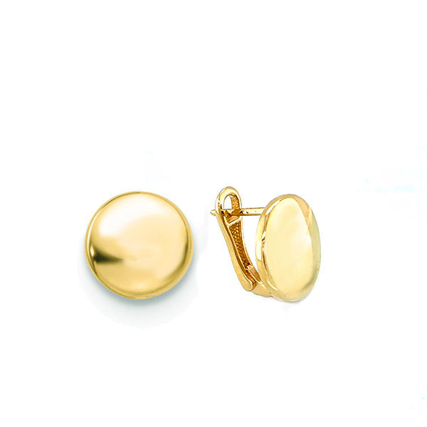 Bijoux Love 14K Gold Classic Button Earrings