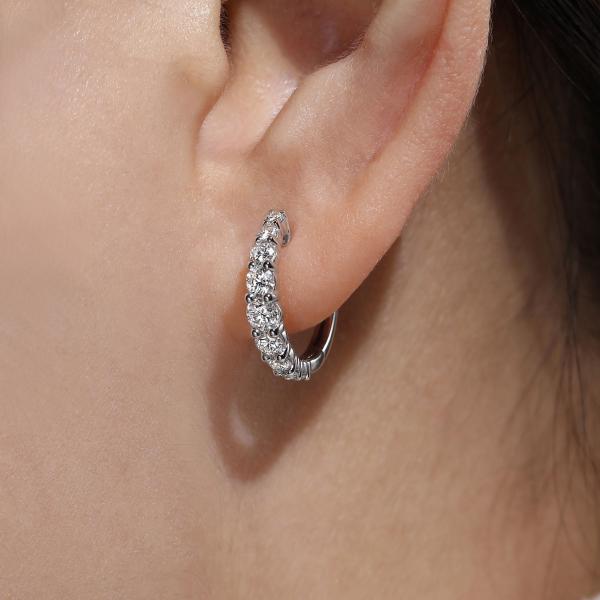 Gabriel & Co. 14K White Gold & Diamonds 15mm Classic Hoop Earrings