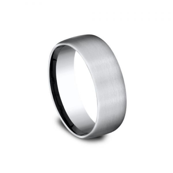 6mm satin finish grey titanium ring with parallel lines inlay