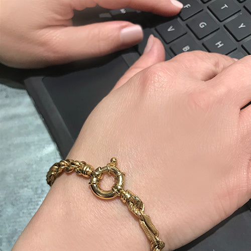 Estate 14k yellow gold fancy link bracelet