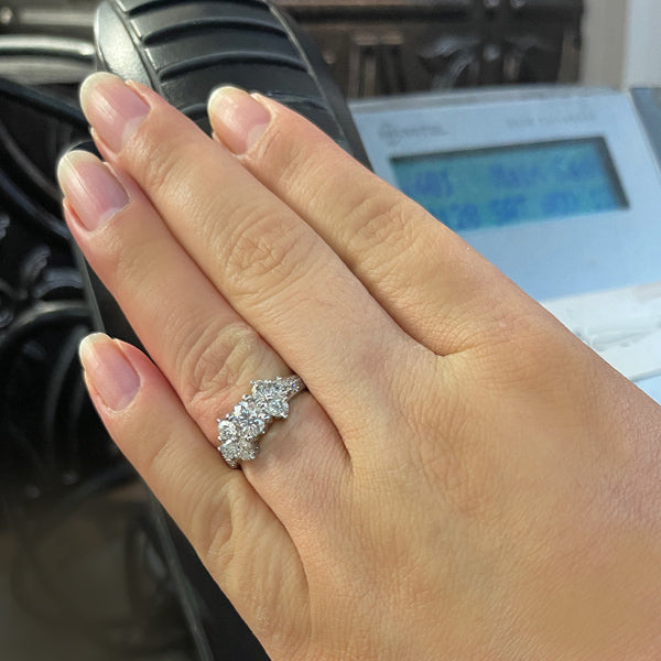 Estate 18k White Gold Diamond Engagement Ring