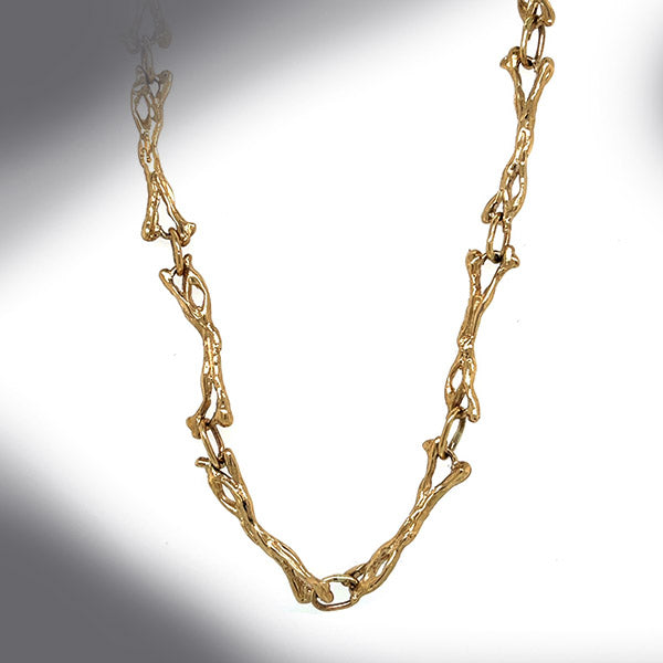 Estate 10K Yellow Gold Bow Link 36" Chain