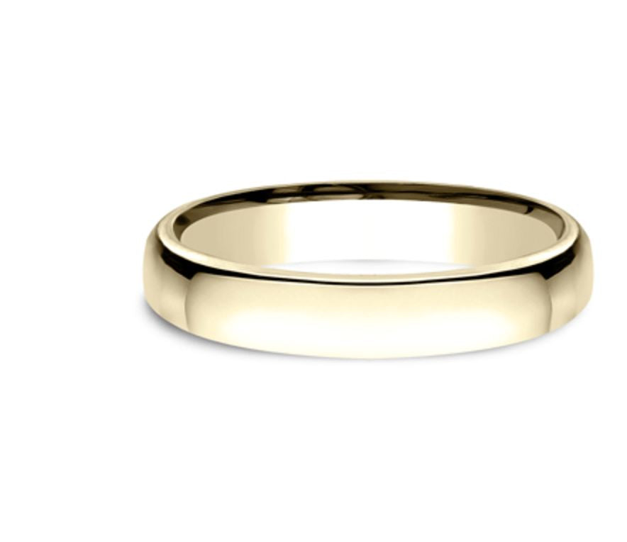 3.5mm 14 karat yellow gold classic ring with a high polish finish