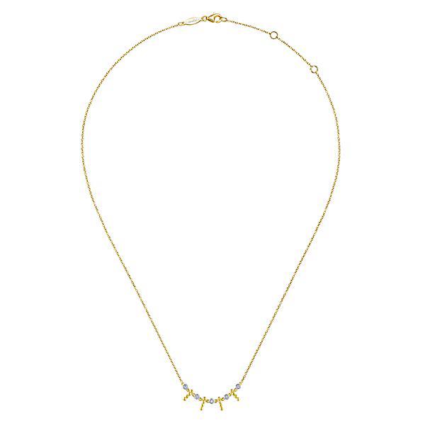 Gabriel & Co. 14k Yellow Gold Bead & Diamond Necklace