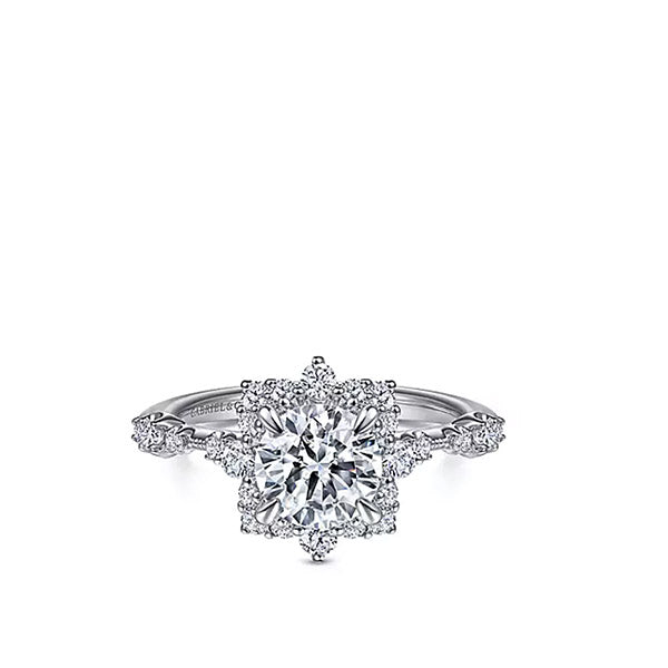 Gabriel & Co. White Gold Intricate Diamond Engagement Ring Mount