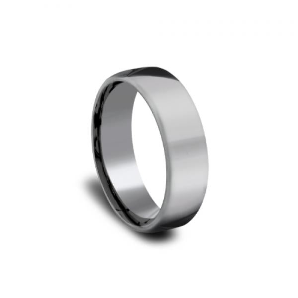 6.5mm grey tantalum ring with a high polish finish