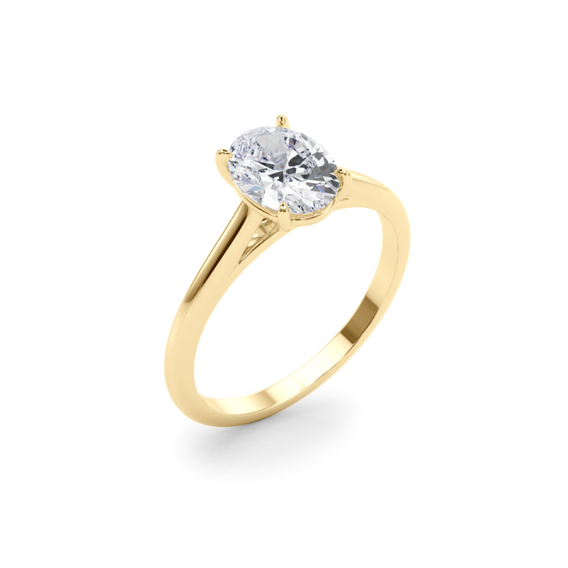 14K Gold 1.30ct Oval Lab Created Diamond Solitaire Engagement Ring