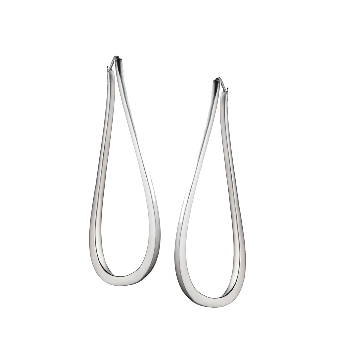 Marcello Pane Large Sterling Silver Oval hoops