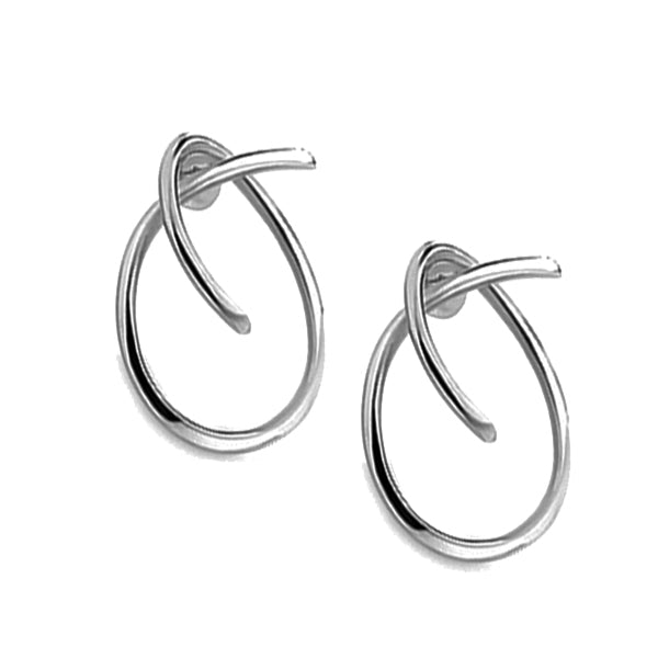 Marcello Pane Sterling Silver Knot Hoops