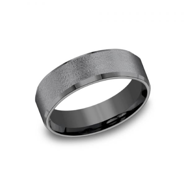 7mm grey tantalum ring with wire finish 