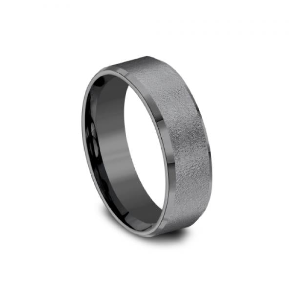 7mm grey tantalum ring with wire finish 