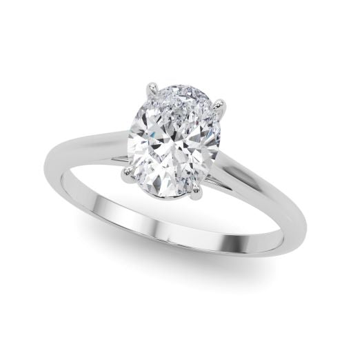 1 Carat Oval Laboratory-Grown Diamond Ring in 14kt White Gold