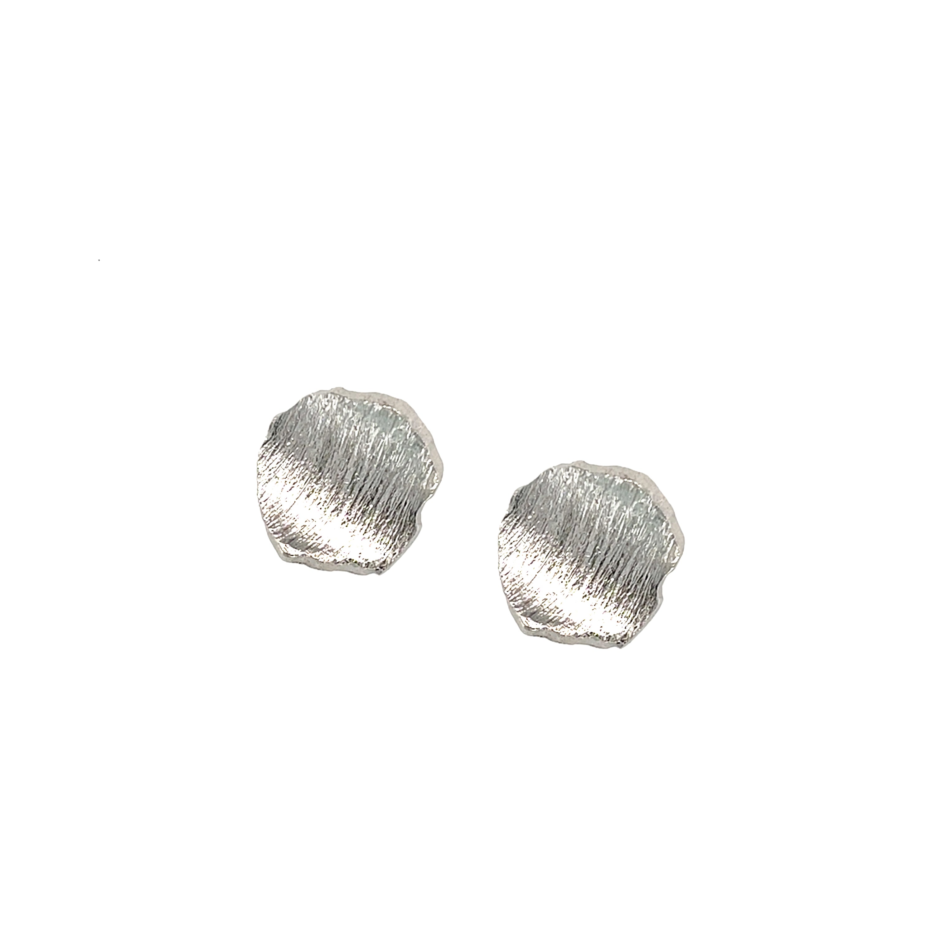 Petit Bijoux Sterling Silver Brushed Stud Earrings