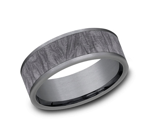 Benchmark 7mm Grey Tantalum Sculpted Wedding Ring
