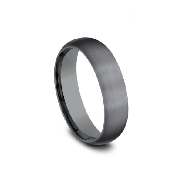 6mm satin finish grey tantalum ring