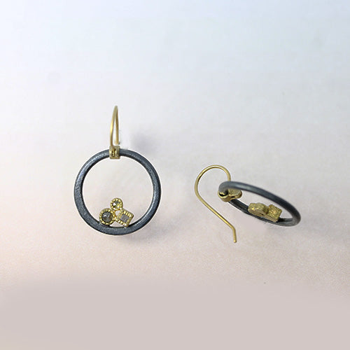 Todd Reed designer 18K Gold and Sterling Hoop Earrings          Silver Hoop Earrings