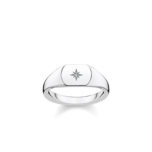 Thomas Sabo Sterling Silver Vintage Style Star Signet Ring