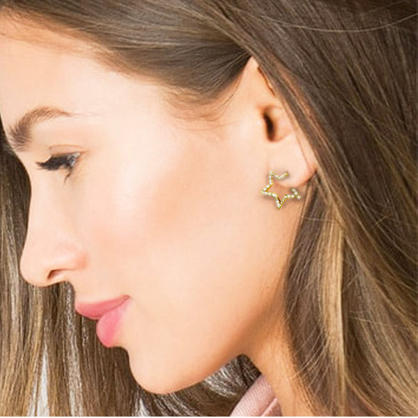 Petit bijoux Designer Wrap Diamond Star Earrings