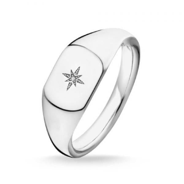 Thomas Sabo Sterling Silver Vintage Style Star Signet Ring