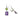 18K White Gold Drop Earrings with Amethyst, Peridot and Diamonds