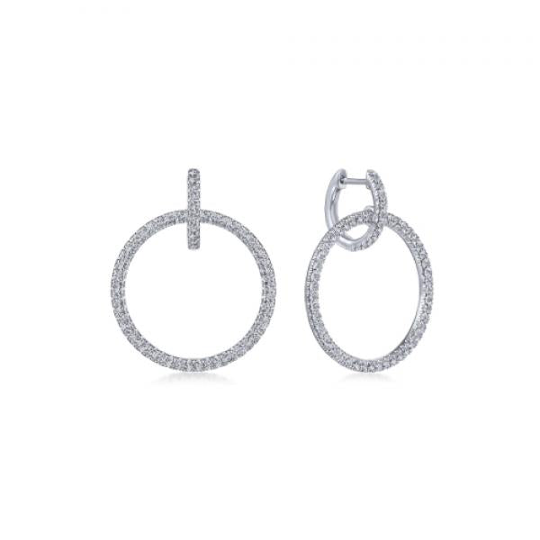 Gabriel & Co. 14K White Gold Round Linked Diamond Hoop Earrings