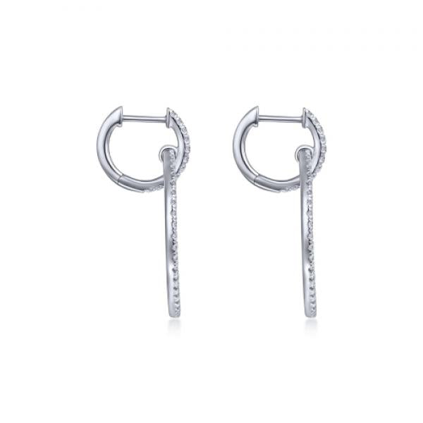 Gabriel & Co. 14K White Gold Round Linked Diamond Hoop Earrings